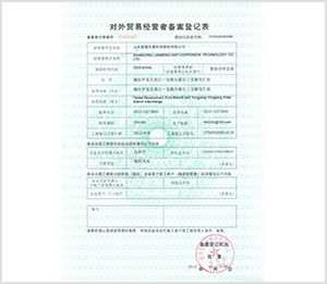 对外贸易经营者备案登记表-正面