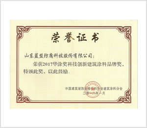 2017华涂奖科技创新建筑涂料品牌奖